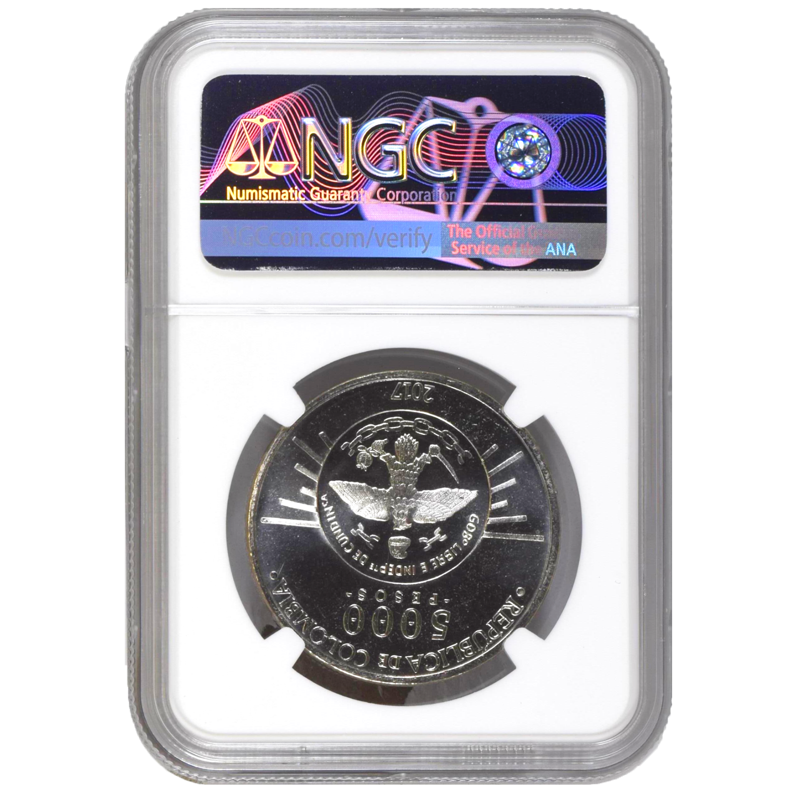 Colombia 5000 Pesos 2017 Independence of Cundinamarca NGC MS 67 KM# 301