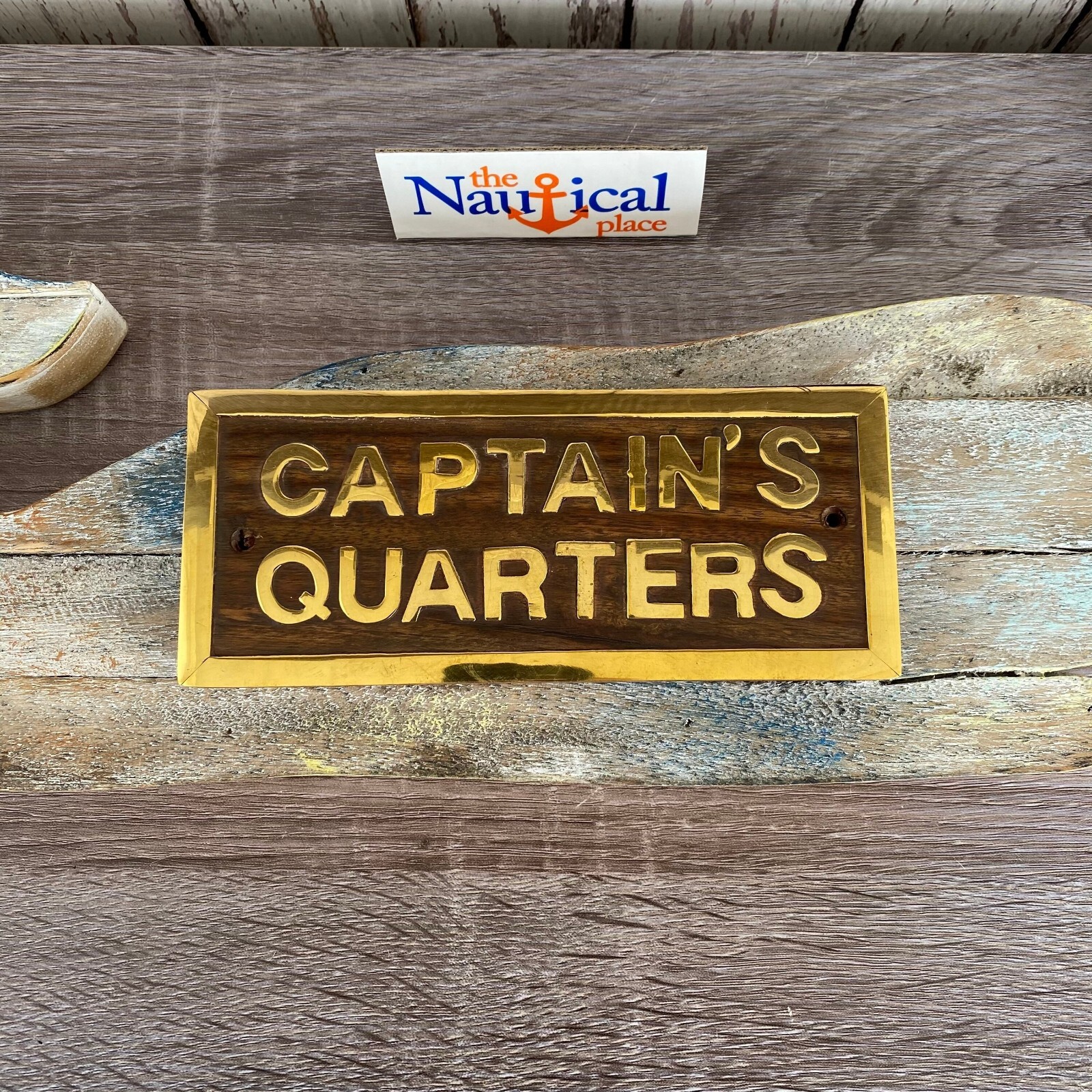 Nautical Door Signs, Wood & Brass - Captain's Quarters, Galley, Wine, Spirit Bar