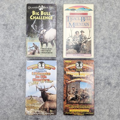 Lot of 4 VHS Knight & Hale , Stoney-Wolf & Quaker Boy Hunting Elk Whitetail Etc
