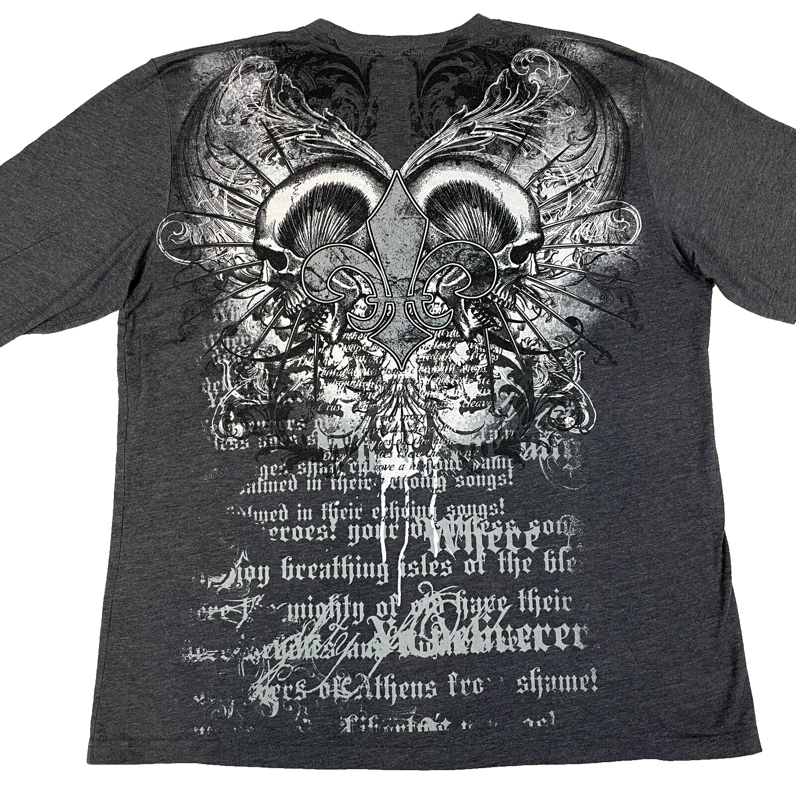 Vintage Y2K Shirt 2XL XXL Raw Uncut Skull Grunge Emo Goth