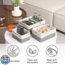 HM HANMYSTYLE Small Paper Storage Baskets - Eco-Friendly Nesting Organizers with Removable Liners, Handmade Recycled Rope Bins for Bathroom Desk Shelf Makeup Organization Set of 3