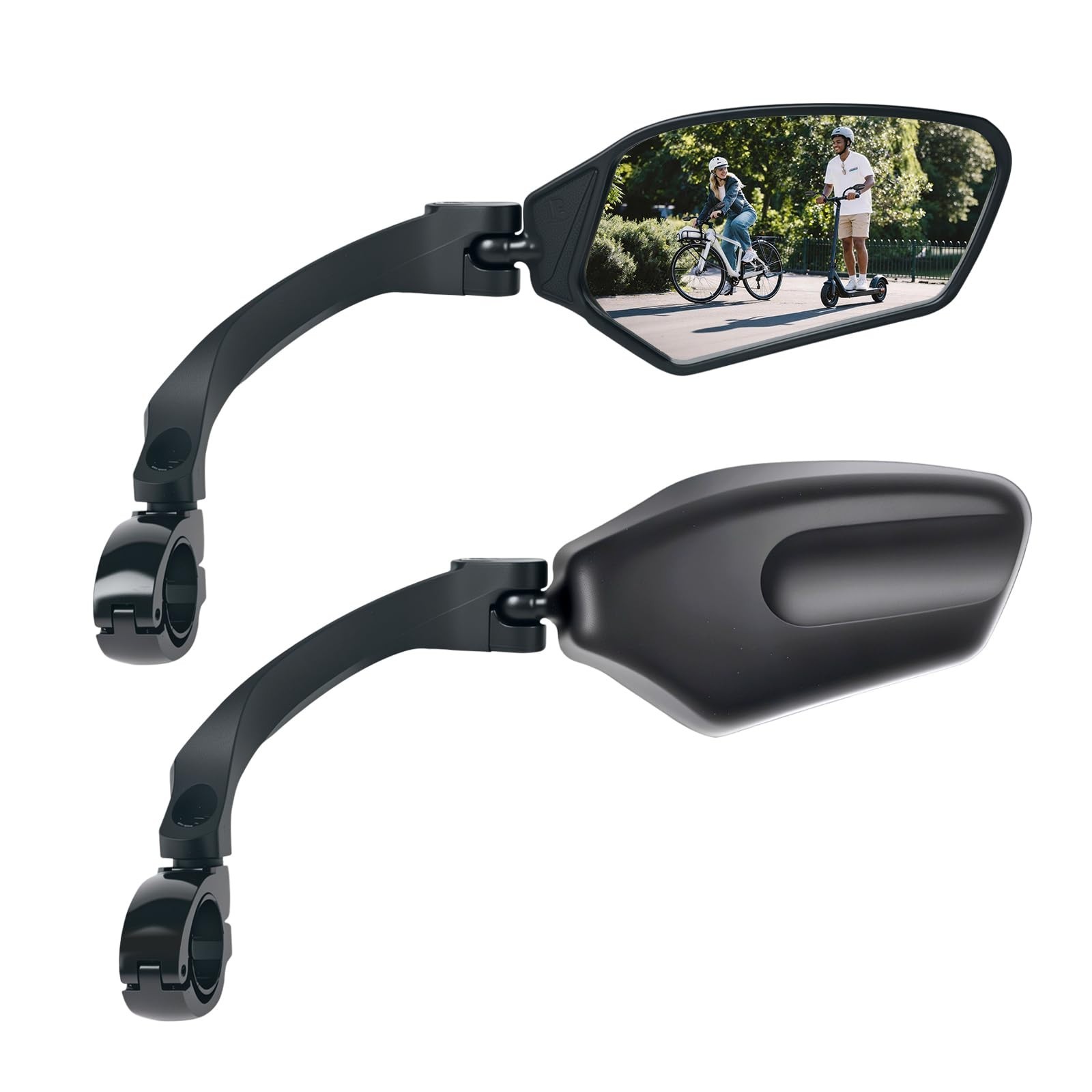 Adjustable 360° Rotatable Bike Mirrors Set - HD Shatterproof, Universal Fit for