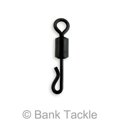 Quick Change Rig Swivels Sizes 8, 11 and 16 Carp Fishing Terminal Tackle Black