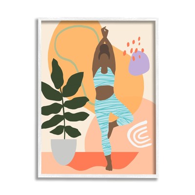 Exercising Yoga Botanical Plant Abstract Shapes, Design by Annie Warren