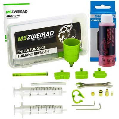 MSZweirad Entlüftungsset für Fahrrad Scheibenbremsen + 100ml SHIMANO Öl