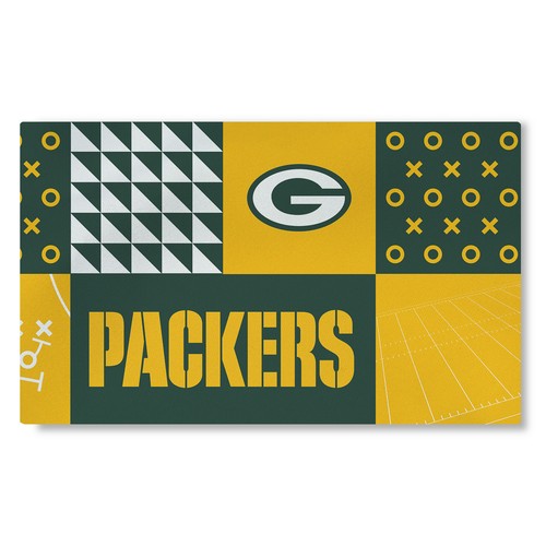 Моющийся коврик для гостиной Northwest NFL Green Bay Packers с цветными блоками, 36 X 60