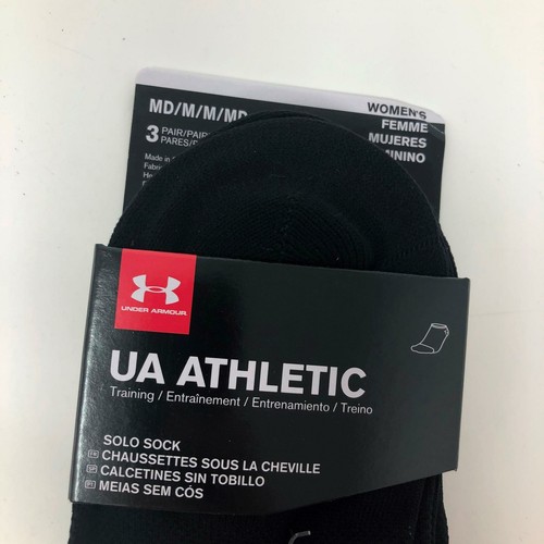 NEW Under Armour Athletic SoLo Socks Low Cut Black Socks 3-Pack Womens M