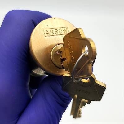 Arrow Mortise Cylinder Lock MC-56 1-1/2'' Length Satin Bronze US10 NOS