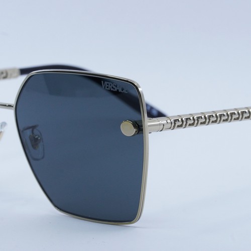 Pre-owned Versace Ve2270d 125287 Pale Gold/dark Grey 63-15-145 Sunglasses Authentic In Gray