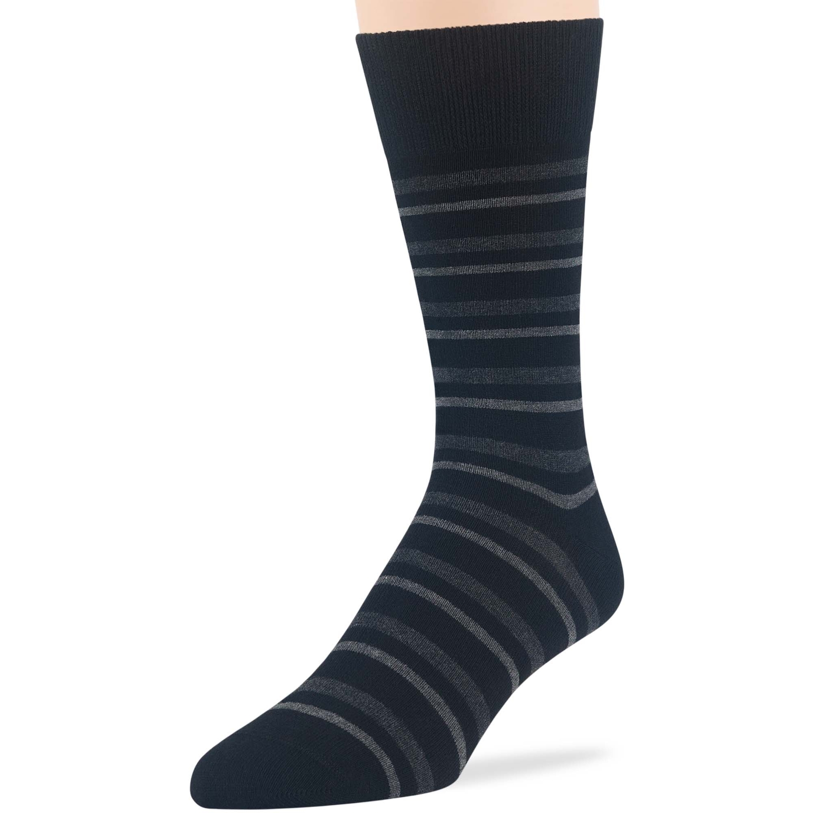 Men Cotton 6 Pairs Argyle Striped Dotted Dress Socks Large Black Brown Dark Navy - Picture 18 of 24