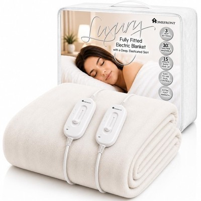Homefront Electric Blanket Double Size 193 x 137 x 40 CM, Premium Fitted Heat...