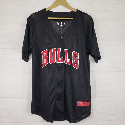 Chicago Bulls 66 UNK NBA Basketball Jersey Adult Women s Button Up Black  Small