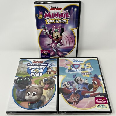 Disney Junior Kids DVD Lot Of 3 Minnie Be Mine, Playtime Puppy Dog Pals, TOTS