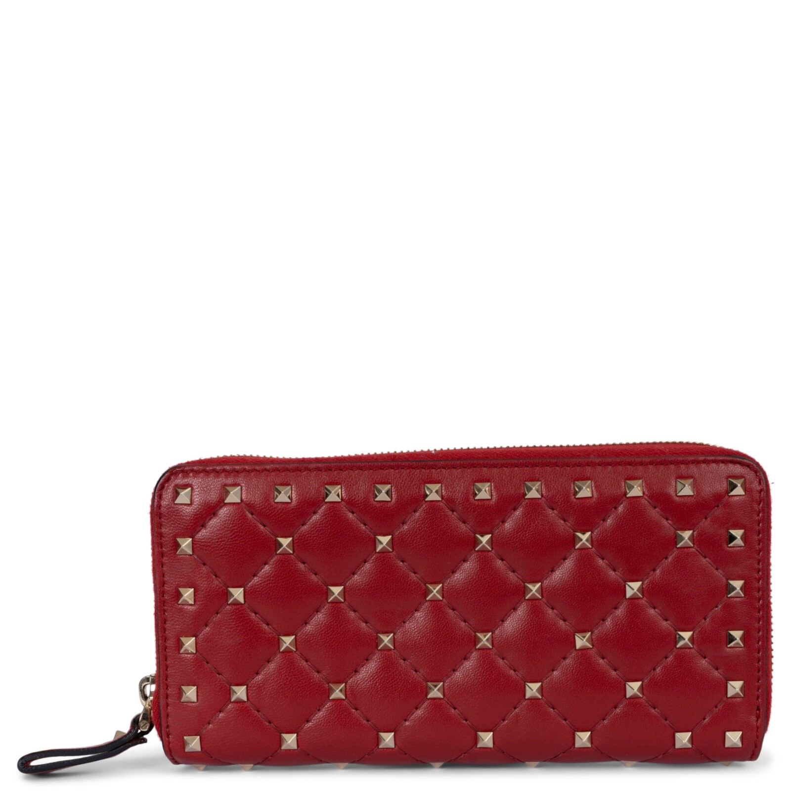 [VALENTINO]- SW2P0R14BOL★RED ROCK COIN Wallet Authentic Valentino Garavani Rockstud Wallet Red With