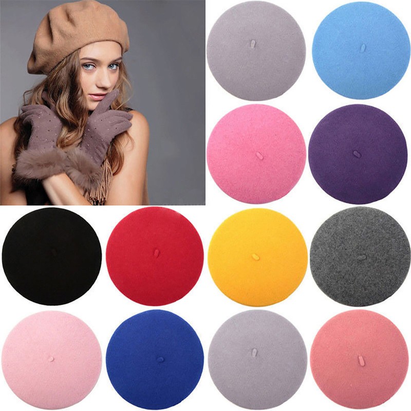 Damenmütze Baske Baskenmütze Wollmütze Barett Berets Cap Herren Mützen Unisex