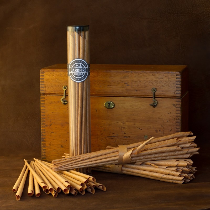 24 Spanish Cedar Cigar spills for lighting cigars - Darkfire