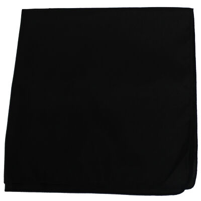 Jordefano Set of 6 Black Plain XL Bandanas Extra Large 27 inches