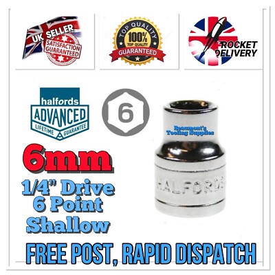 6mm Halfords Advanced 1/4 Drive 6 Point HI-TORQ Socket  *FREE RAPID POST*