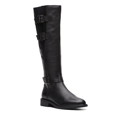 Pre-owned Clarks Women's Cologne Up Black Leather 26174773