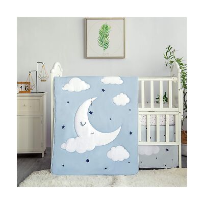 La Premura Sleeping Moon Baby Nursery Crib Bedding Set, 3 Pi
