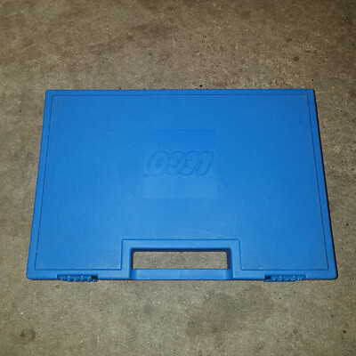 Blue Lego hard plastic case 1985 ca briefcase 14x10 storage transport