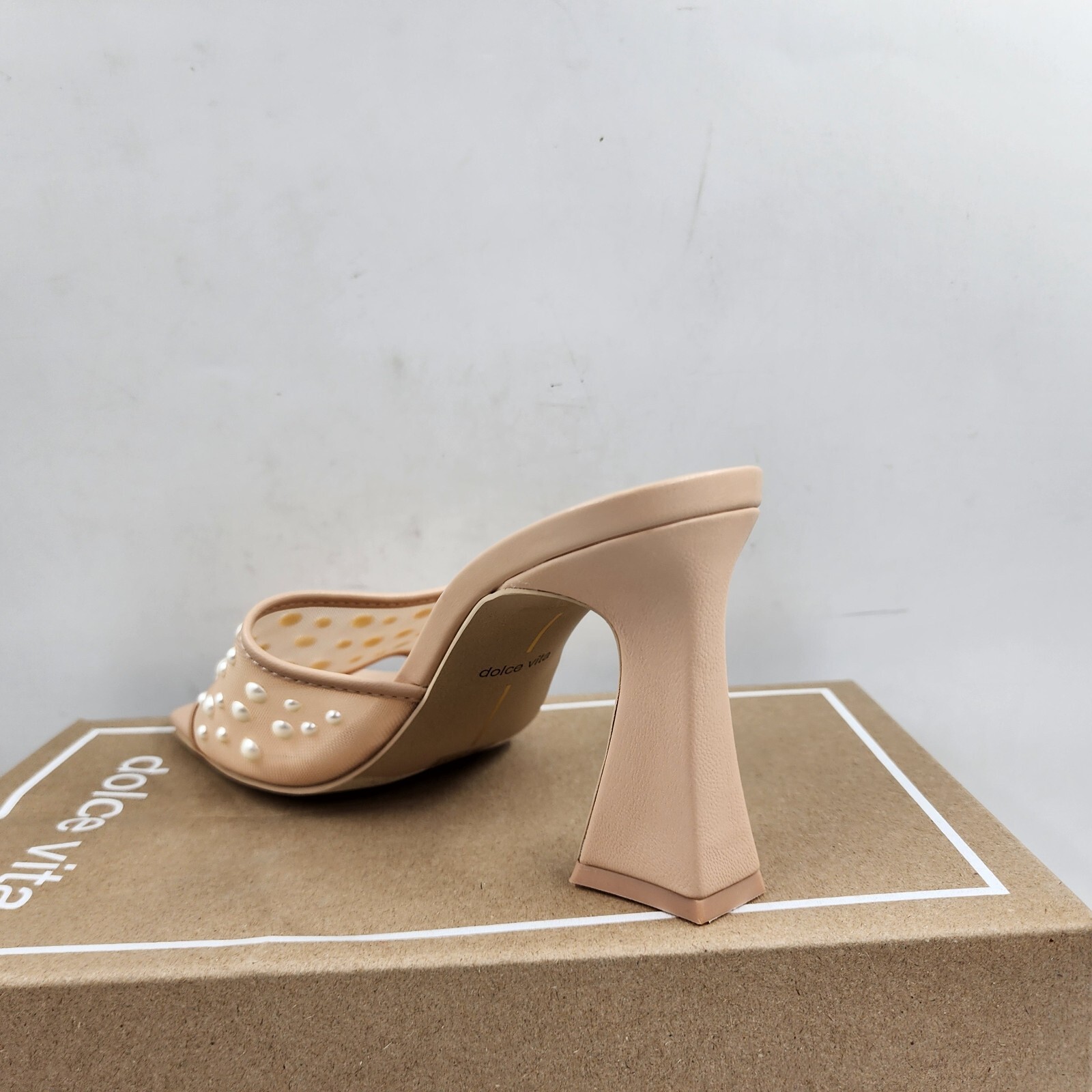 Dolce Vita Narda Pearl Embellished High Heel Sandals Women's 6.5 Blush Round Toe - Picture 10 of 17