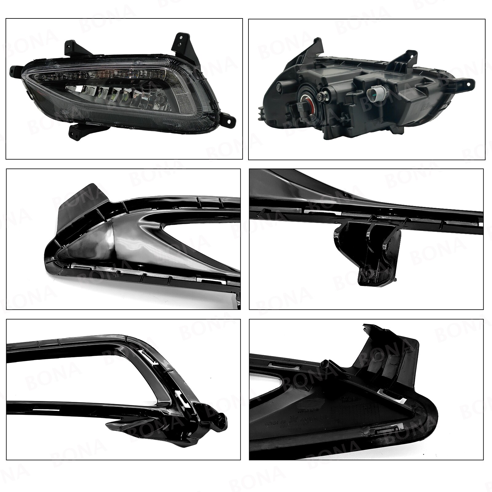 For 2016-2018 Hyundai Tucson LED Fog Lights Front Bumper Lamps with DRL