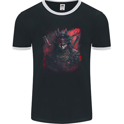 Samurai of Death Japanese Fantasy Warrior Mens Ringer T-Shirt FotL