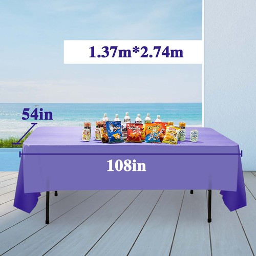 54x108 inch Large Rectangle Table Cover - Picnic Table, Birthday Party - Blue