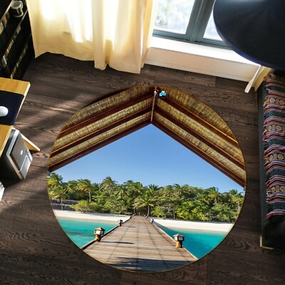 3D Wooden Bridge Coconut Tree NAO3802 Game Rug Mat Elegant Photo Carpet Mat Fay