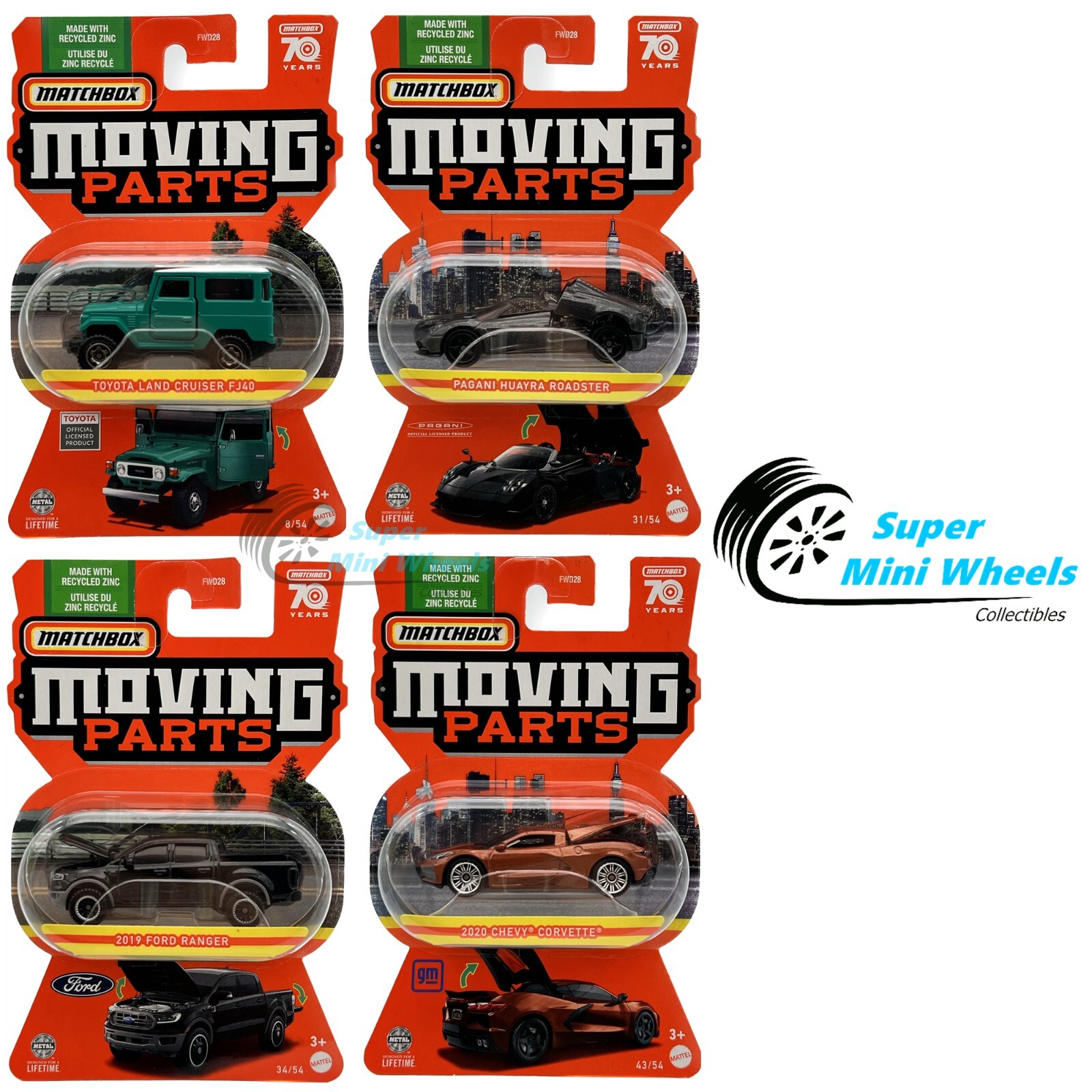 Matchbox 1:64 - 2023 Moving Parts Mix 2 Set 4 Cars | eBay