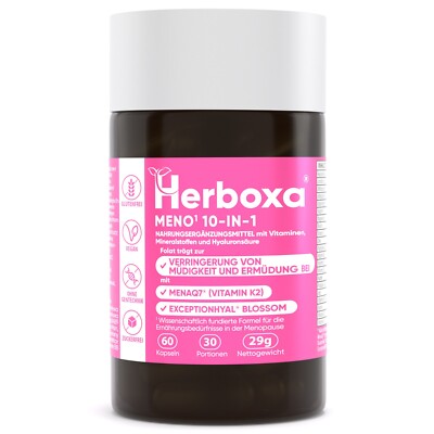 Herboxa MENO (1) 10-IN-1   mit ExceptionHYAL Formel, Zink, Mena Q7, Quatrefolic
