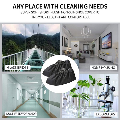 2 Pairs Waterproof Shoe Covers Washable Reusable Non Slip Sole Overshoes Booties