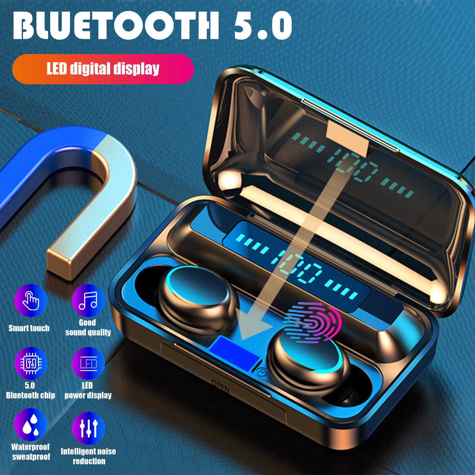 bluetooth 5.0 headset tws wireless earphones mini stereo headphones earbuds 2020