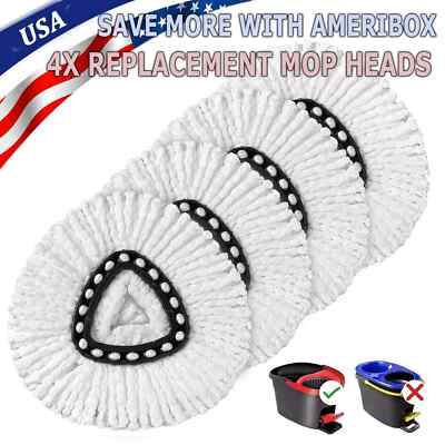 4x Replacement Microfiber Mop Head Easy Clean Wring Refill For O-Cedar Spin Mop