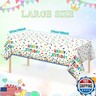 3 Pack Happy Birthday Plastic Tablecloth Decorations,Disposable Colorful Polka Dots Table Cloths,Rectangle Waterproof Table Cover for Girls Boys Birthday Baby Shower Party Decorations,54x108 Inch