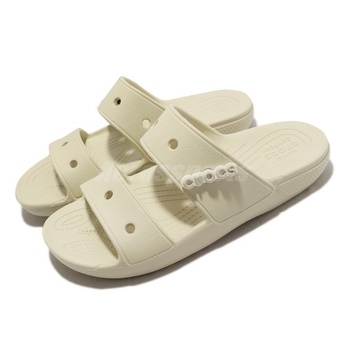 Crocs Classic Sandal Ivory Легкие мужские тапочки унисекс без шнурков 206761-2Y2