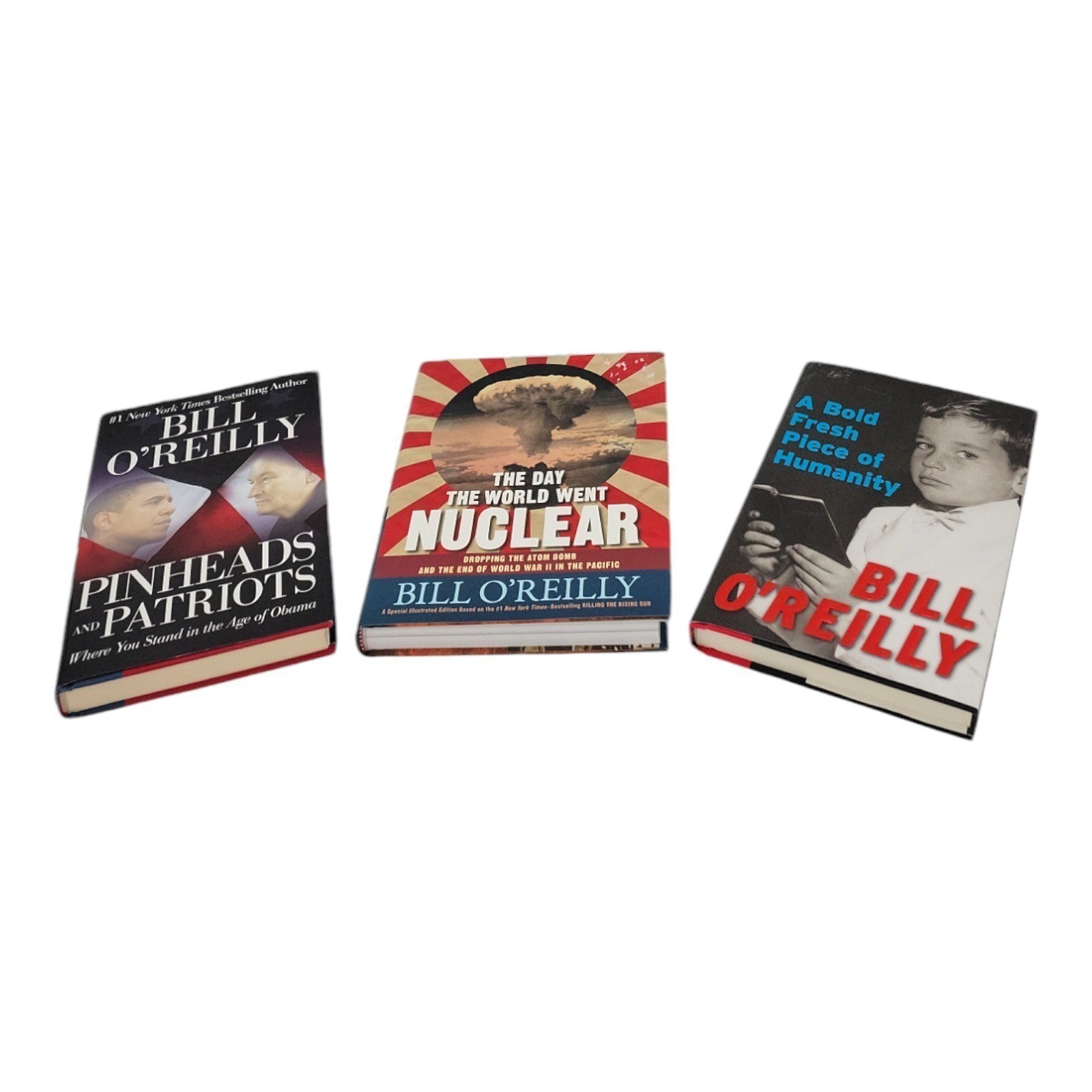Bill O'Reilly 3 Book Lot Pinheads & Patriots Day World Went Nuclear Memoir