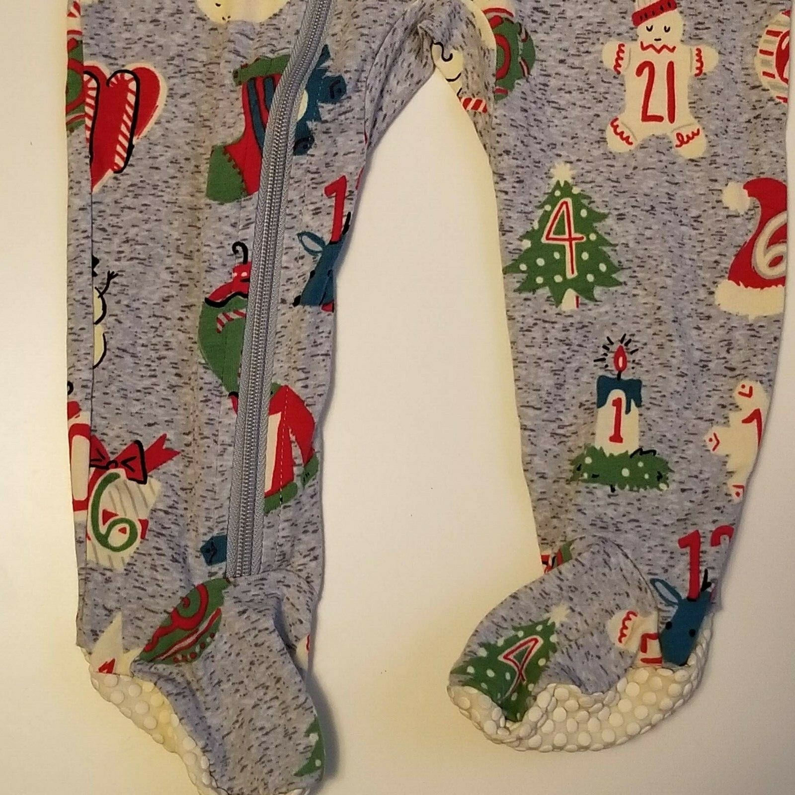 Munki Munki Baby One Piece Fitted Pajamas Size 18 Months Gray Winter Theme New