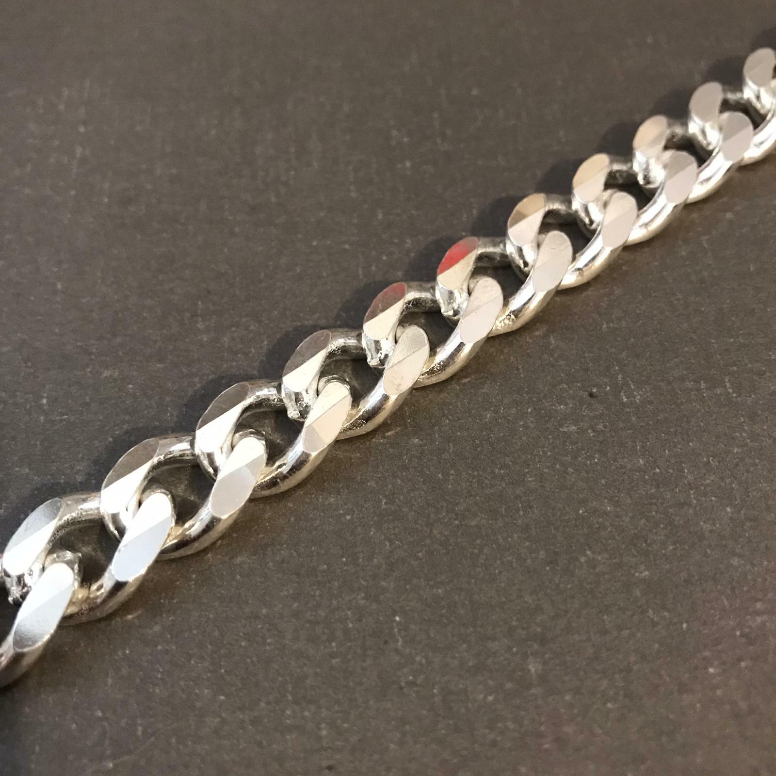 Pre-owned Handmade Mens Cuban Tight Curb Chain Necklace 925 Sterling Silver 159gr 14mm 28inch