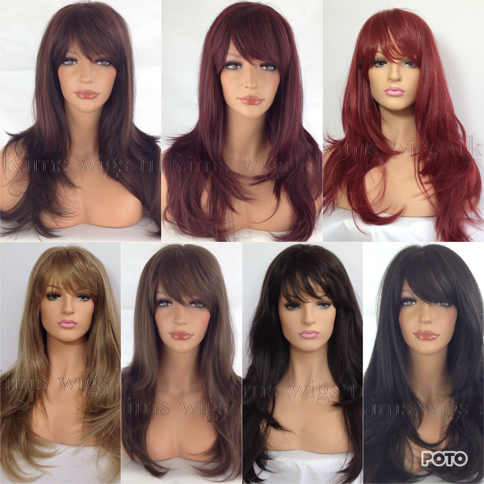 Ladies Womens Wig Long Hair Heat Resistant Layered Black Brown