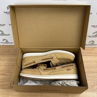 Sperry Starfish Palm Emboss Tan Leather Boat Shoes STS88616 Womens 8.5 M