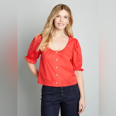 NWT! MODCLOTH Ladybugs Love Me Blouse TOP XL