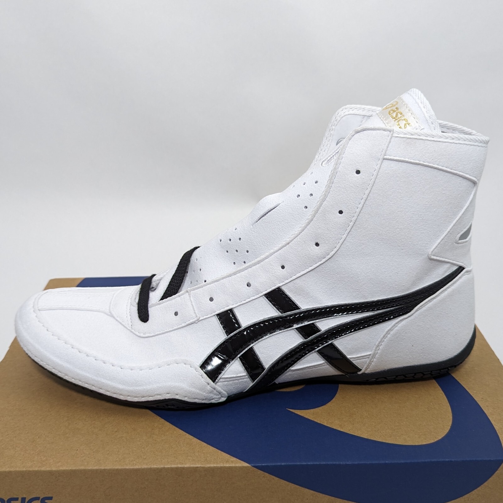 Pre-owned Asics Wrestling Shoes 1083a001 White/black(silver) Ex-eo(twr900) Successor Aw:sv In White,black(silver)