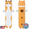 Soft Cat Plush Pillow, Yellow Long Cat Stuffed Animals Soft Long Kitten Plushies Kawaii Cat Stuffed Plush Toy for Kids Girlfriend(90cm/35.4inch)