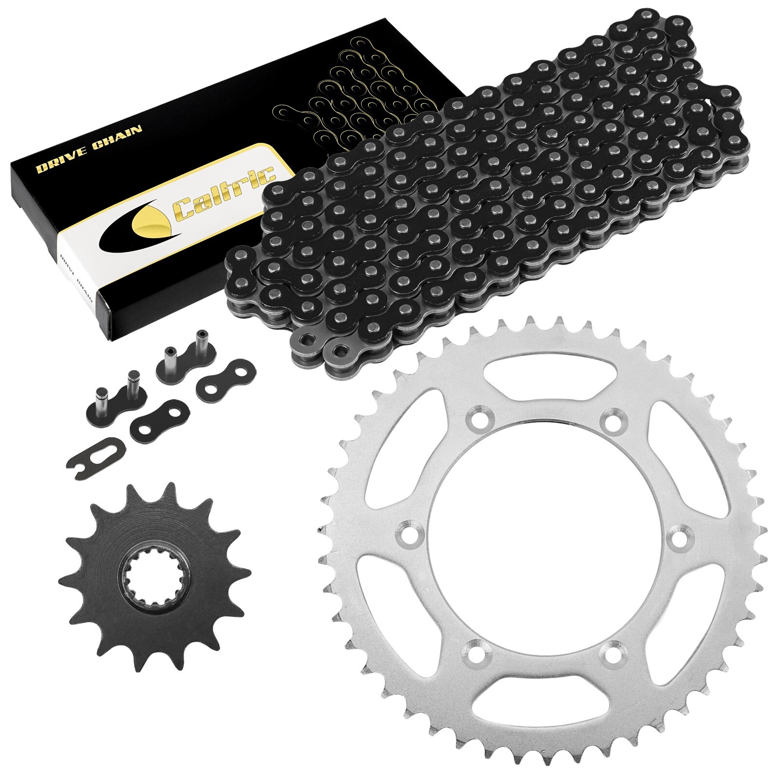DR. SOIÉ セット Black Drive Chain And Sprocket Kit for Suzuki DR350 1990