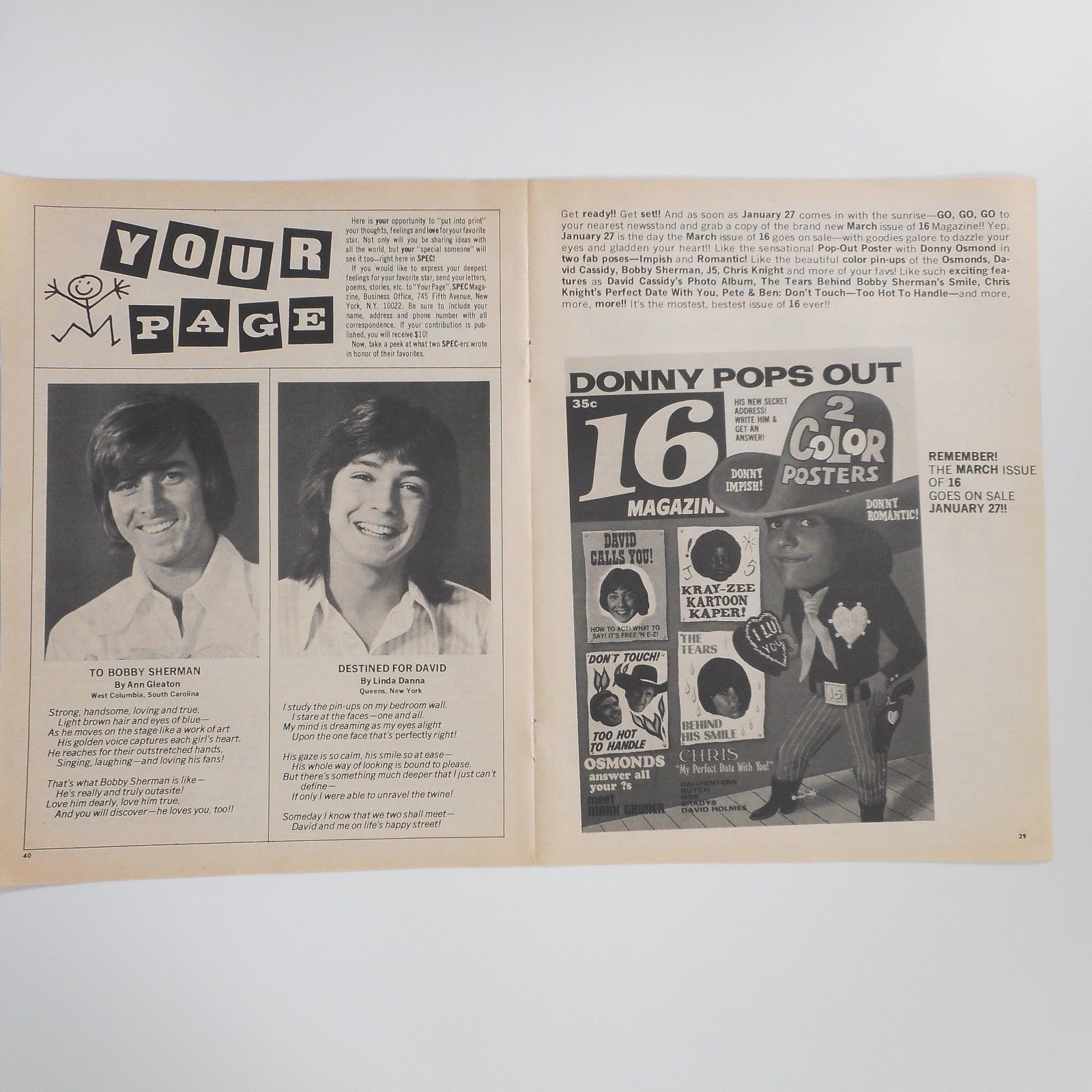 VTG 70s Ben Murphy Pete Duel Alias Smith & Jones Teen Magazine 2 Page Article