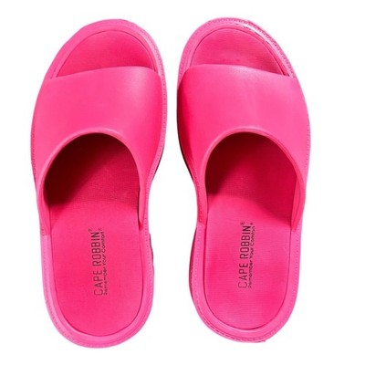 Cape Robbin Oriya Pink Platform Slides Chunky Lug Sole Sandals Womens Size 8