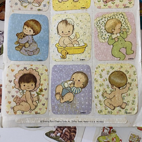 Vintage & Modern Stickers Set Bears Babies Animals Nursery Rhymes Santa & More