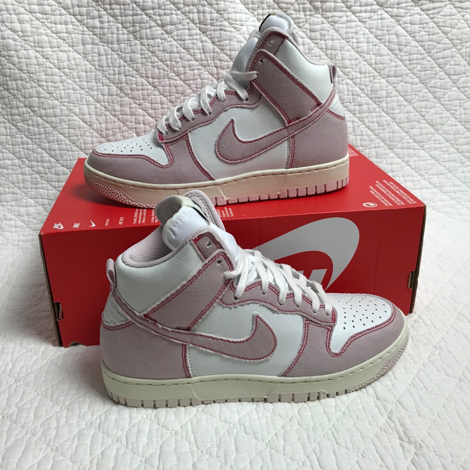 Nike Dunk HI 1985 Shoes Men's SZ 7 White Barely Rose DQ8799